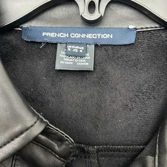 NWT French Connection Patti Long Sleeve Faux Leather Shirtdress - Picture 4 of 12